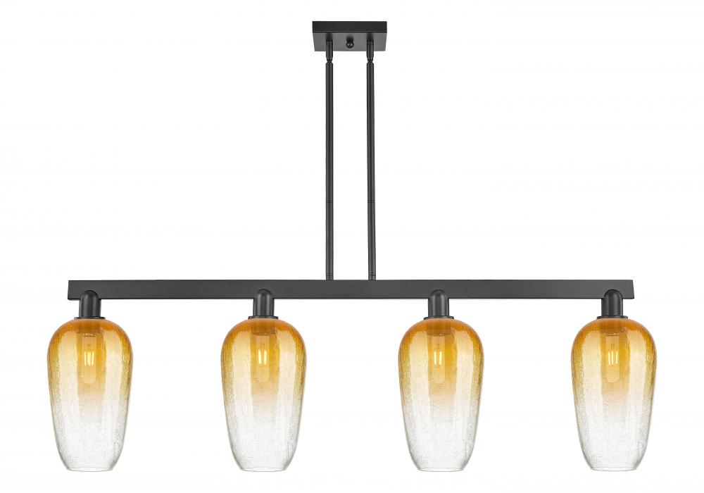 Brookhaven Flute - 4 Light - 48 inch - Matte Black - Cord hung - Island Light
