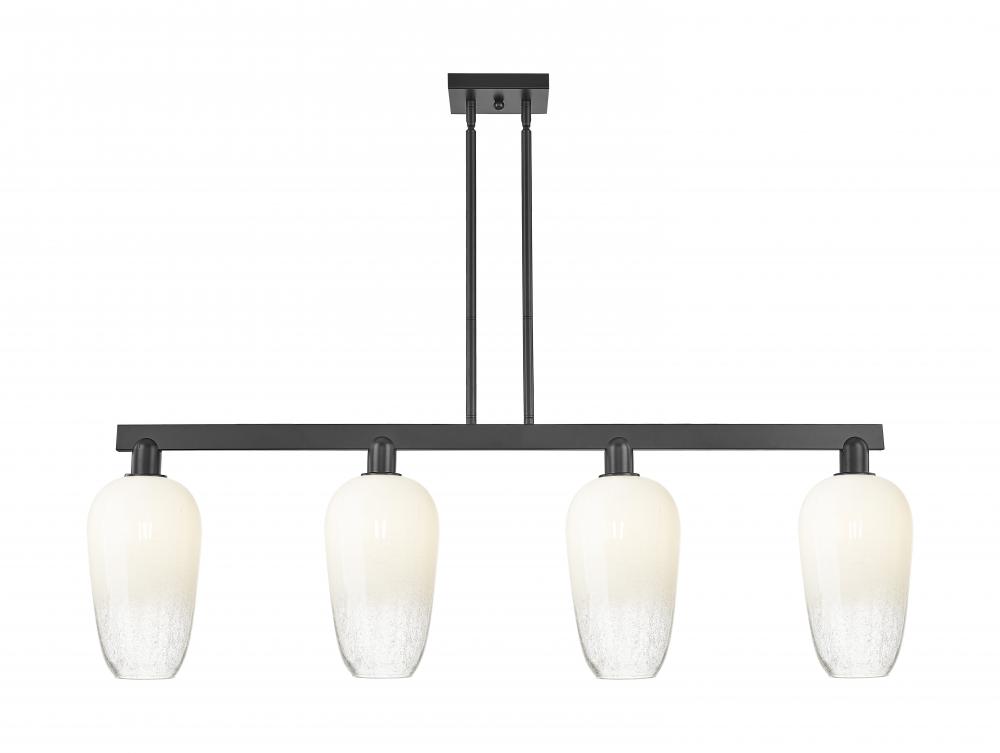 Brookhaven Flute - 4 Light - 48 inch - Matte Black - Cord hung - Island Light