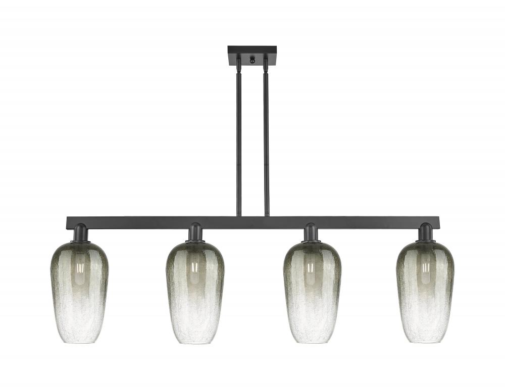 Brookhaven Flute - 4 Light - 48 inch - Matte Black - Cord hung - Island Light