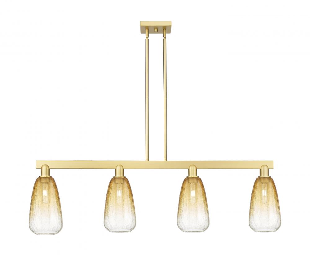 Brookhaven Almond - 4 Light - 48 inch - Satin Gold - Cord hung - Island Light