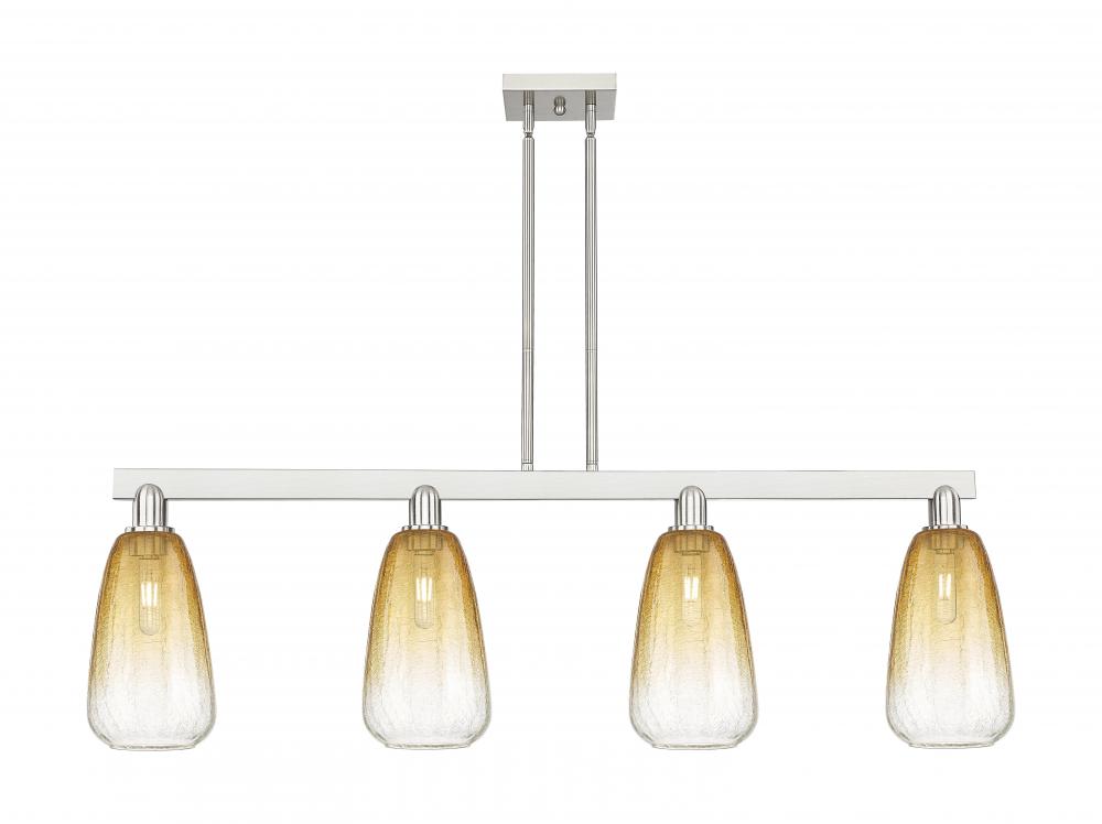 Brookhaven Almond - 4 Light - 48 inch - Brushed Satin Nickel - Cord hung - Island Light