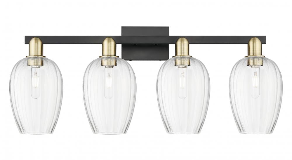 Preston - 4 Light - 36 inch - Black Antique Brass - Bath Vanity Light