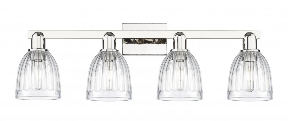 Brookfield - 4 Light - 33 inch - Brushed Brass - Bath Vanity Light