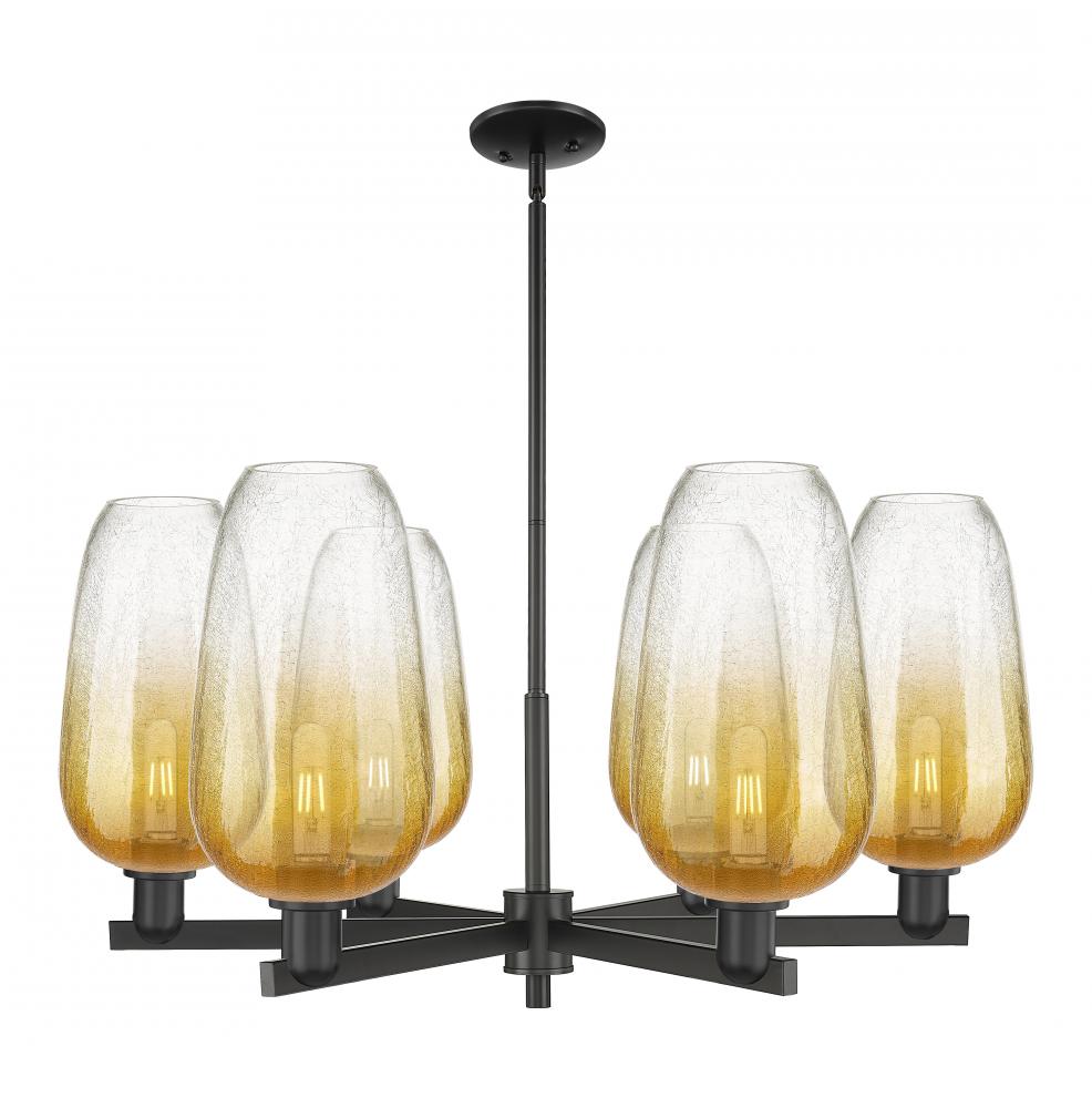 Brookhaven Flute - 6 Light - 24 inch - Matte Black - Chandelier