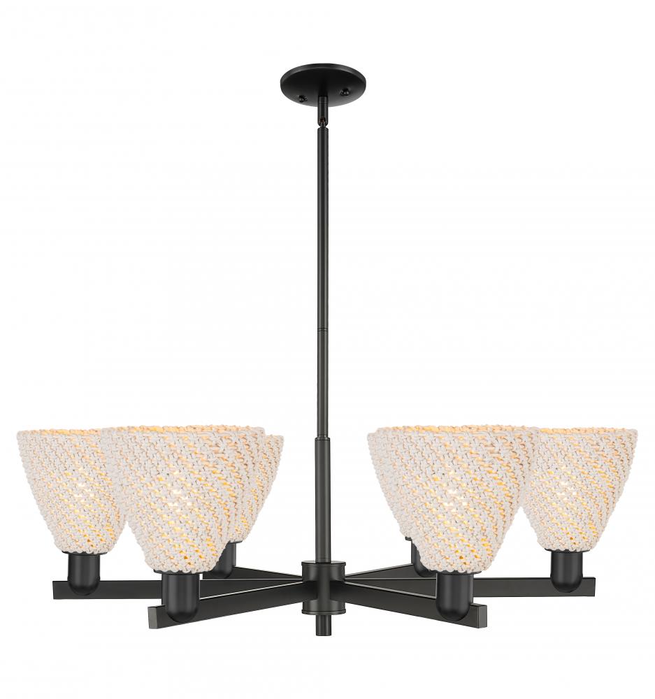 Bristol Natural - 6 Light - 24 inch - Matte Black - Chandelier