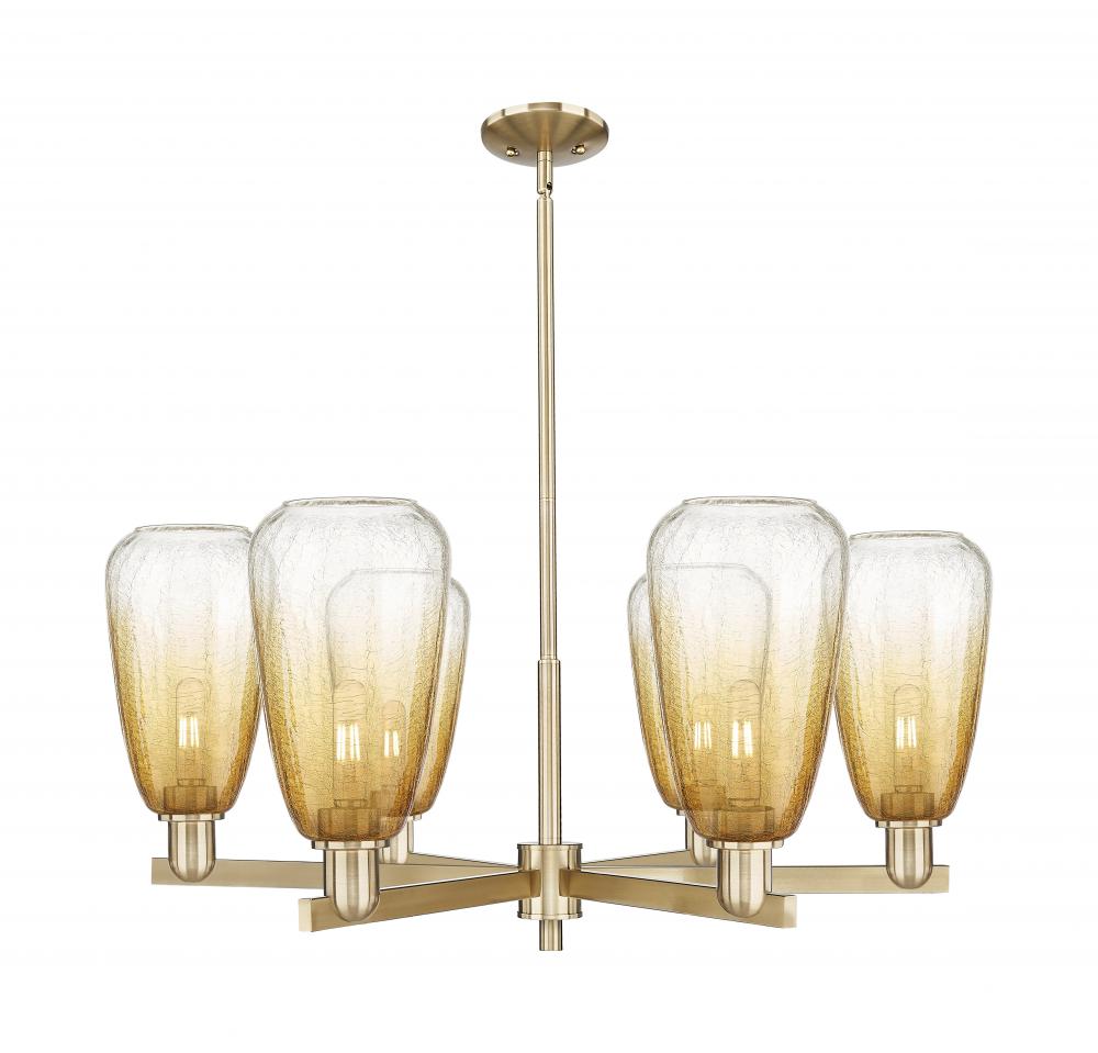 Brookhaven Almond - 6 Light - 24 inch - Satin Nickel - Chandelier