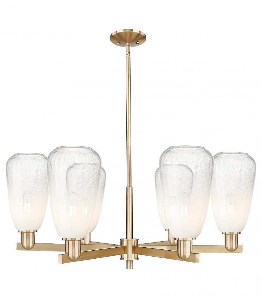 Brookhaven Almond - 6 Light - 24 inch - Satin Nickel - Chandelier