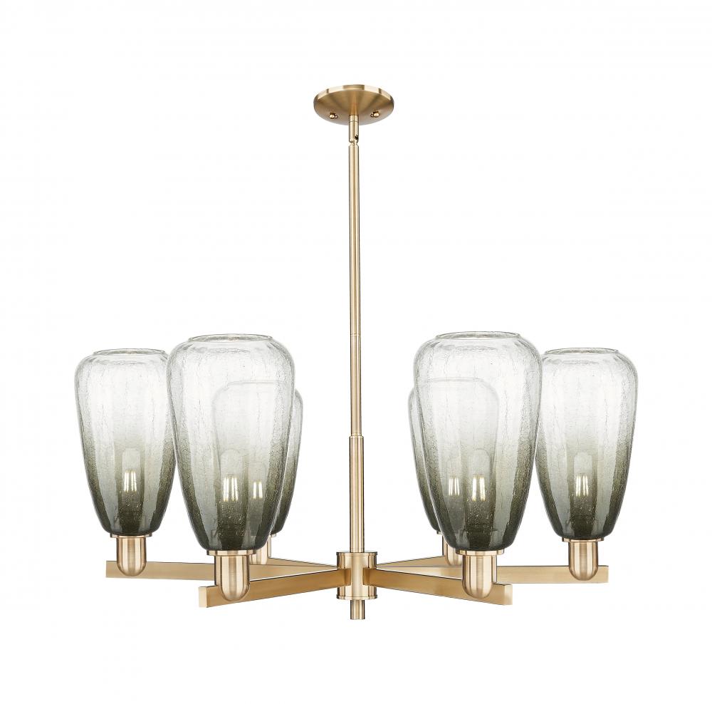 Brookhaven Almond - 6 Light - 24 inch - Satin Nickel - Chandelier