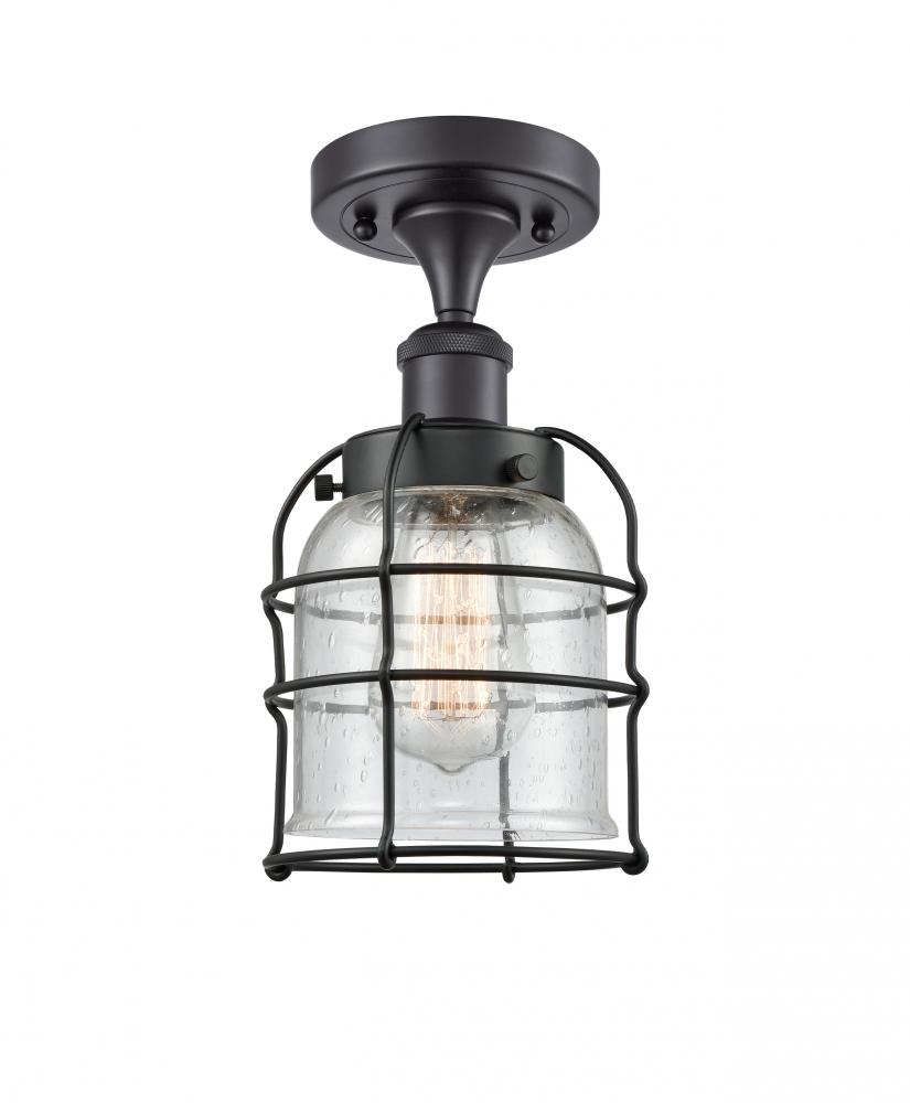 Bell Cage - 1 Light - 5 inch - Matte Black - Semi-Flush Mount