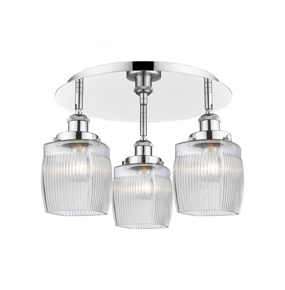 Colton - 3 Light - 17 inch - Polished Chrome - Flush Mount