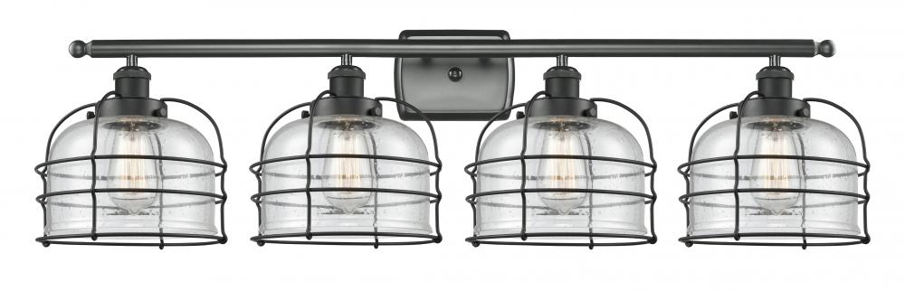 Bell Cage - 4 Light - 36 inch - Matte Black - Bath Vanity Light