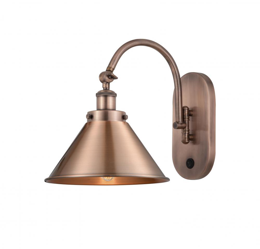 Briarcliff - 1 Light - 10 inch - Antique Copper - Adjustable Swing Arm