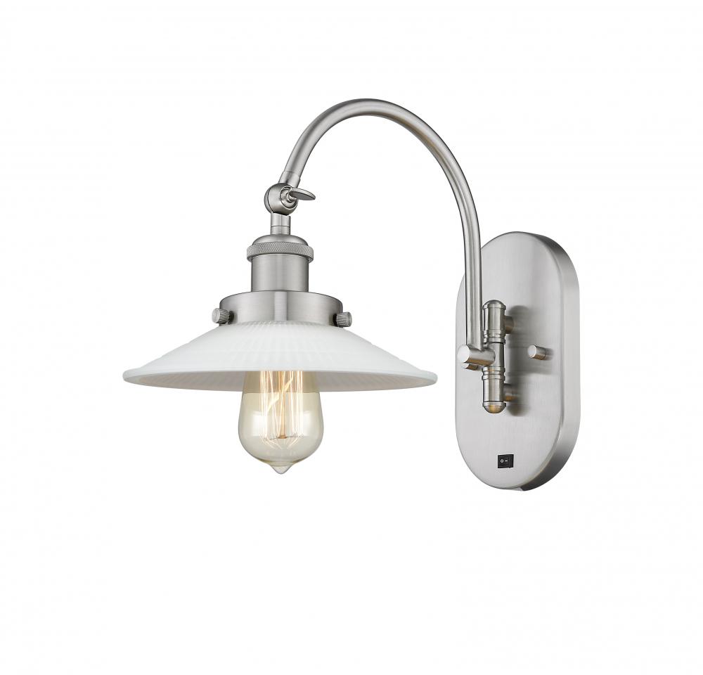 Halophane - 1 Light - 9 inch - Brushed Satin Nickel - Adjustable Swing Arm