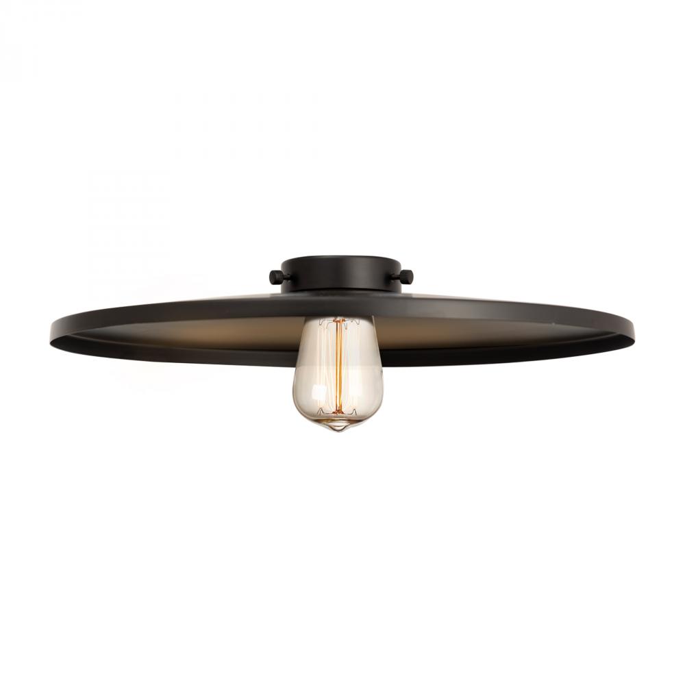 Railroad Light 16 inch Matte Black Metal Shade