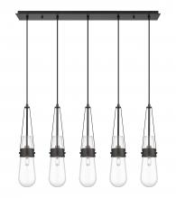 Innovations Lighting 125-452-1P-BK-G452-4CL - Milan - 5 Light - 36 inch - Matte Black - Linear Pendant