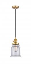 Innovations Lighting 201CSW-SG-G182 - Canton - 1 Light - 6 inch - Satin Gold - Cord hung - Mini Pendant