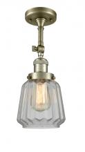Innovations Lighting 201F-AB-G142 - Chatham - 1 Light - 7 inch - Antique Brass - Adjustable Semi-Flush Mount