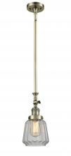 Innovations Lighting 206-AB-G142 - Chatham - 1 Light - 7 inch - Antique Brass - Stem Hung - Adjustable Mini Pendant
