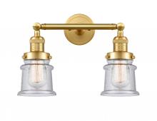 Innovations Lighting 208-SG-G184S - Canton - 2 Light - 17 inch - Satin Gold - Adjustable Bath Vanity Light