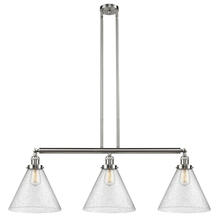 Innovations Lighting 213-SN-G44-L - Cone - 3 Light - 44 inch - Brushed Satin Nickel - Stem Hung - Adjustable Island Light