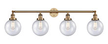 Innovations Lighting 215-BB-G204-8 - Beacon - 4 Light - 44 inch - Brushed Brass - Adjustable Bath Vanity Light