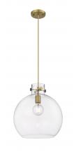 Innovations Lighting 410-1PM-BB-G410-14CL - Newton Sphere - 1 Light - 14 inch - Brushed Brass - Cord hung - Pendant