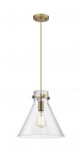 Innovations Lighting 410-1PM-BB-G411-12SDY - Newton Cone - 1 Light - 12 inch - Brushed Brass - Cord hung - Pendant