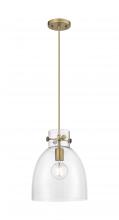 Innovations Lighting 410-1PM-BB-G412-10CL - Newton Bell - 1 Light - 10 inch - Brushed Brass - Cord hung - Pendant