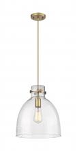 Innovations Lighting 410-1PM-BB-G412-12SDY - Newton Bell - 1 Light - 12 inch - Brushed Brass - Cord hung - Pendant