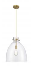 Innovations Lighting 410-1PM-BB-G412-14CL - Newton Bell - 1 Light - 14 inch - Brushed Brass - Cord hung - Pendant