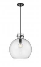 Innovations Lighting 410-1PM-BK-G410-14CL - Newton Sphere - 1 Light - 14 inch - Matte Black - Cord hung - Pendant