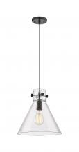 Innovations Lighting 410-1PM-BK-G411-12CL - Newton Cone - 1 Light - 12 inch - Matte Black - Cord hung - Pendant