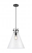 Innovations Lighting 410-1PM-BK-G411-14CL - Newton Cone - 1 Light - 14 inch - Matte Black - Cord hung - Pendant