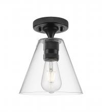 Innovations Lighting 434-1F-BK-GBC-82 - Crown Point - 1 Light - 8 inch - Matte Black - Flush Mount