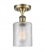 Innovations Lighting 516-1C-AB-G112-LED - Cobbleskill - 1 Light - 5 inch - Antique Brass - Semi-Flush Mount