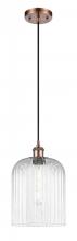 Innovations Lighting 516-1P-AC-G559-8CL - Bridal Veil - 1 Light - 5 inch - Antique Copper - Cord hung - Mini Pendant