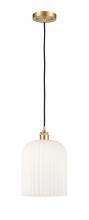 Innovations Lighting 516-1P-SG-G559-8GWH - Bridal Veil - 1 Light - 5 inch - Satin Gold - Cord hung - Mini Pendant