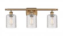 Innovations Lighting 516-3W-BB-G112C-5CL - Cobbleskill - 3 Light - 25 inch - Brushed Brass - Bath Vanity Light