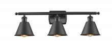 Innovations Lighting 516-3W-BK-M8-LED - Smithfield - 3 Light - 27 inch - Matte Black - Bath Vanity Light