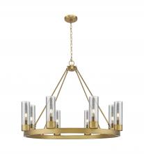 Innovations Lighting 617-8CR-BB-G617-8SM - Boreas - 6 Light - 36 inch - Brushed Brass - Chandelier