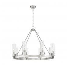 Innovations Lighting 617-8CR-SN-G617-8CL - Boreas - 6 Light - 36 inch - Satin Nickel - Chandelier