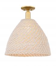 Innovations Lighting 716-1C-SG-NBD-16-NAT - Bristol Natural - 1 Light - 6 inch - Satin Gold - Semi-Flush Mount