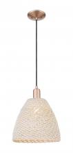 Innovations Lighting 716-1P-AC-NBD-12-NAT - Bristol Natural - 1 Light - 6 inch - Antique Copper - Cord hung - Mini Pendant