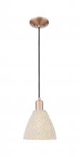 Innovations Lighting 716-1P-AC-NBD-75-NAT - Bristol Natural - 1 Light - 6 inch - Antique Copper - Cord hung - Mini Pendant