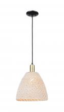 Innovations Lighting 716-1P-BAB-NBD-12-NAT - Bristol Natural - 1 Light - 6 inch - Black Antique Brass - Cord hung - Mini Pendant