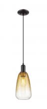 Innovations Lighting 716-1P-BK-G480-6AM - Brookhaven Almond - 1 Light - 6 inch - Matte Black - Cord hung - Mini Pendant