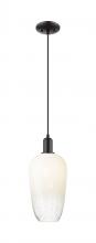 Innovations Lighting 716-1P-BK-G484-7OP - Brookhaven Flute - 1 Light - 6 inch - Matte Black - Cord hung - Mini Pendant