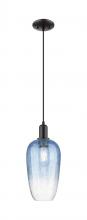 Innovations Lighting 716-1P-BK-G484-7SB - Brookhaven Flute - 1 Light - 6 inch - Matte Black - Cord hung - Mini Pendant