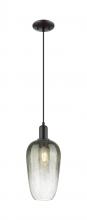 Innovations Lighting 716-1P-BK-G484-7SL - Brookhaven Flute - 1 Light - 6 inch - Matte Black - Cord hung - Mini Pendant