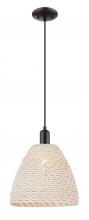 Innovations Lighting 716-1P-BK-NBD-12-NAT - Bristol Natural - 1 Light - 6 inch - Matte Black - Cord hung - Mini Pendant